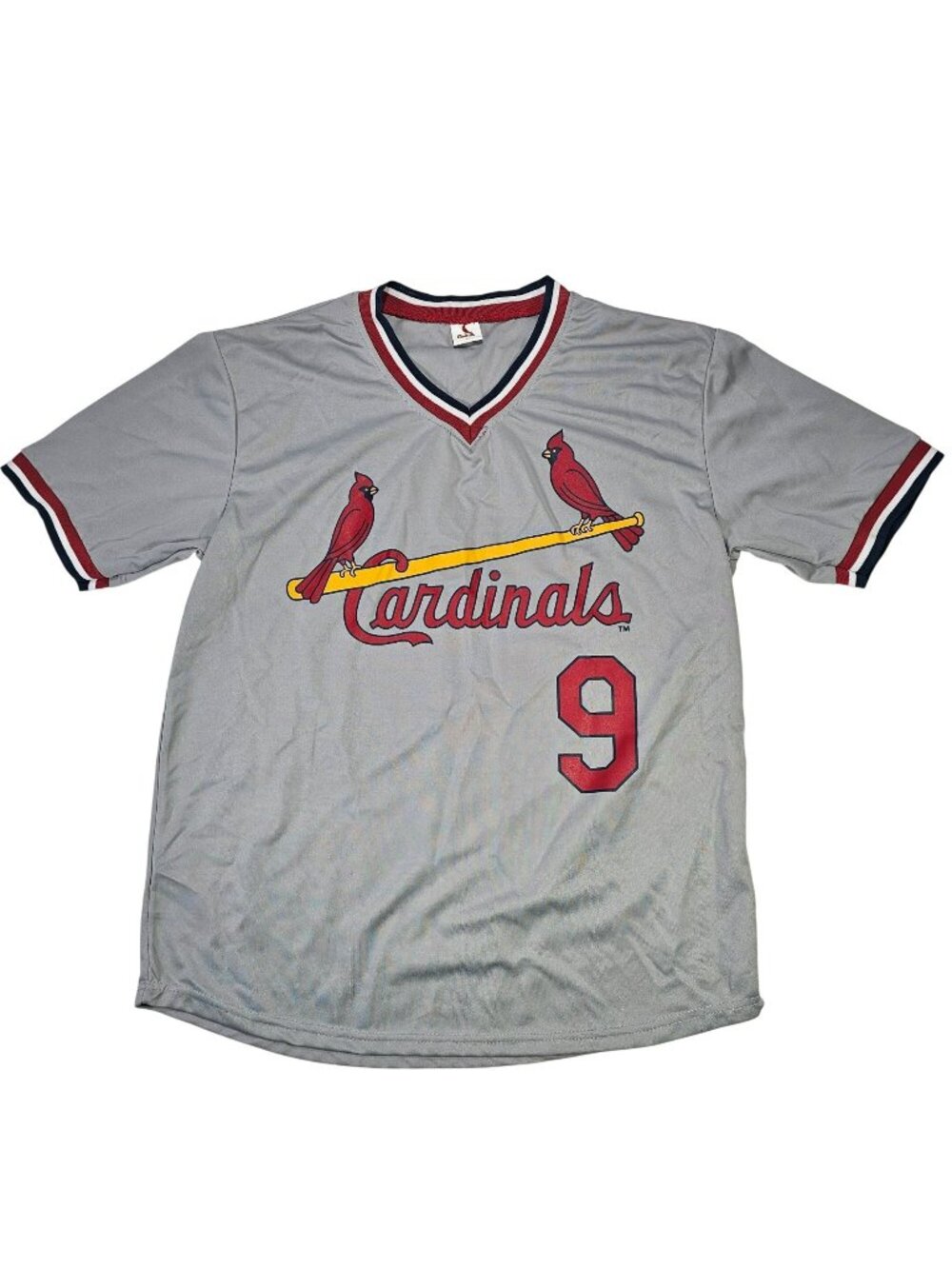 St. Louis Cardinals #9 Terry Pendleton SGA Baseball Jersey Men's Size XL Gray